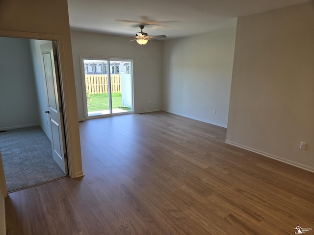 805 Plum Village Dr, Monroe, MI 48161 - empty room with ceiling fan, wood finished floors, and baseboards
