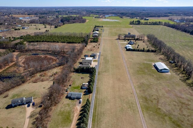 9363 S Grow Rd, Greenville, MI 48838 - aerial view of property's location with rural landscape and farmland