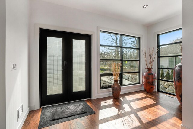 443 N Shore Dr, South Haven, MI 49090 - doorway with french doors and wood finished floors