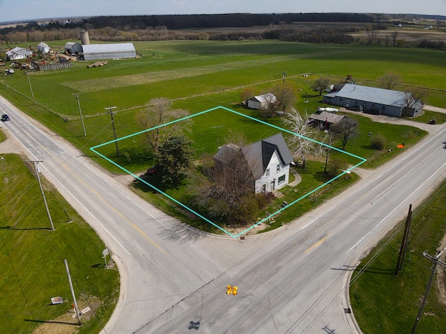 bird's eye view with a rural view