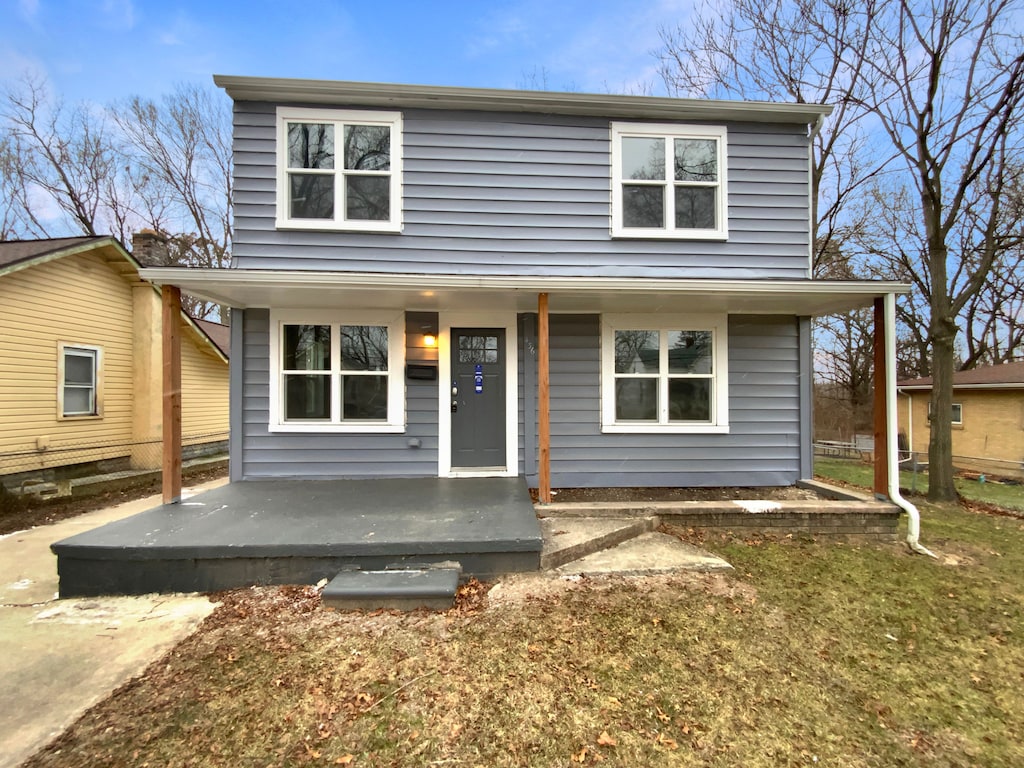 view of front of home with covered porch