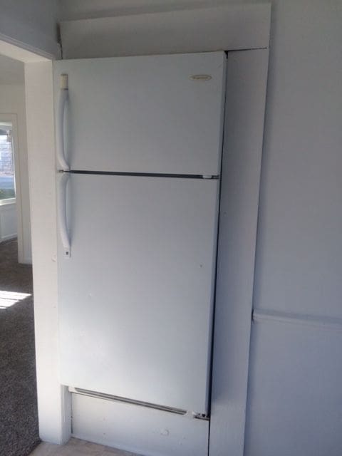 details featuring white refrigerator