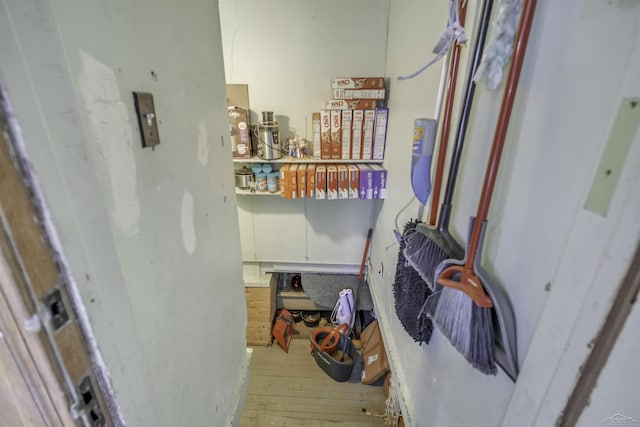 hall featuring light hardwood / wood-style flooring