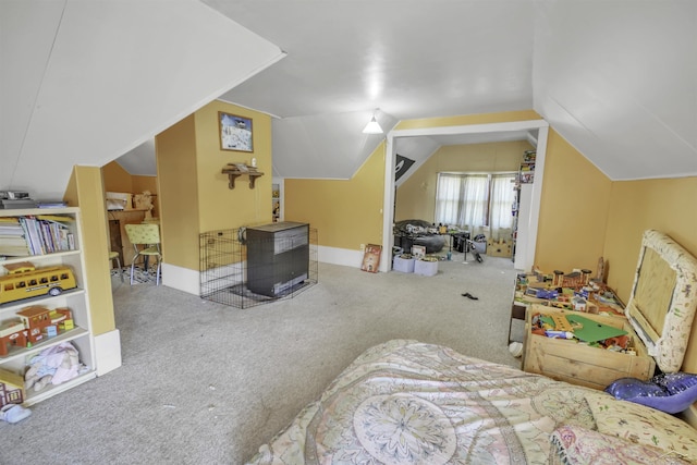 bonus room with carpet and lofted ceiling