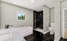 bathroom with toilet and plus walk in shower