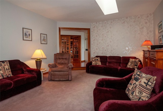 living room with carpet flooring