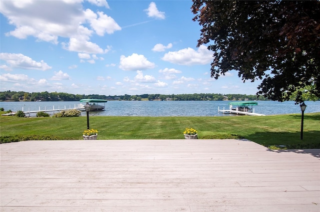 exterior space featuring a boat dock