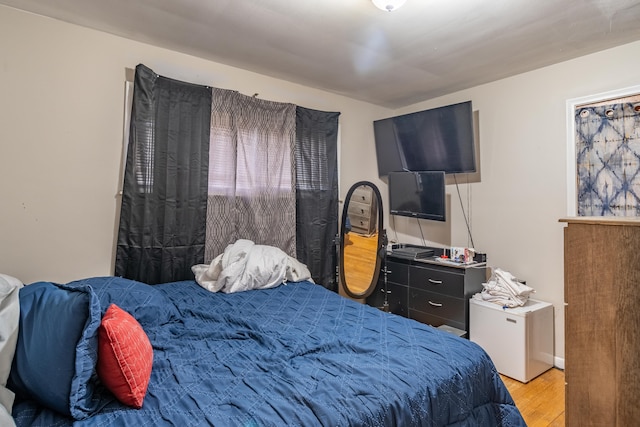 bedroom featuring light hardwood / wood-style floors