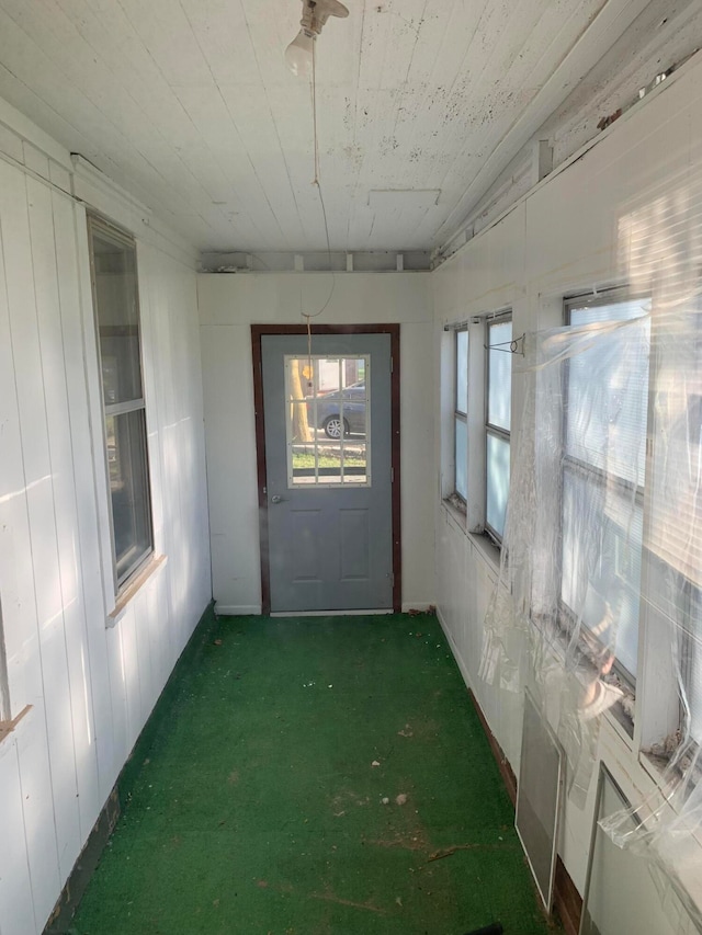 view of unfurnished sunroom