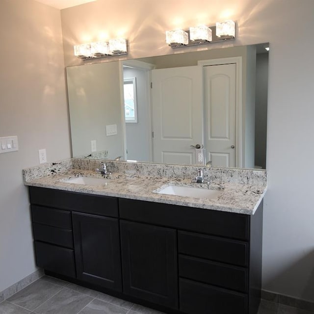 33690 N Bostwick, Farmington Hills, MI 48335 - bathroom with baseboards and double vanity