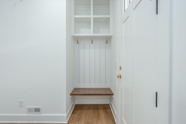 mudroom featuring hardwood / wood-style floors