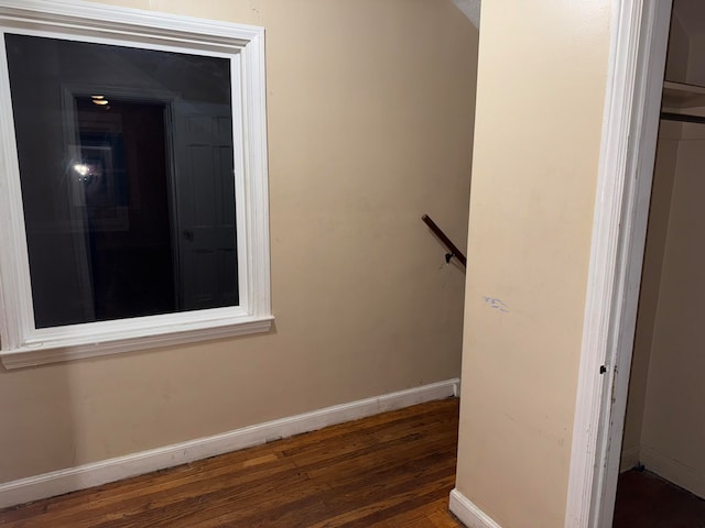 interior space featuring dark wood-type flooring