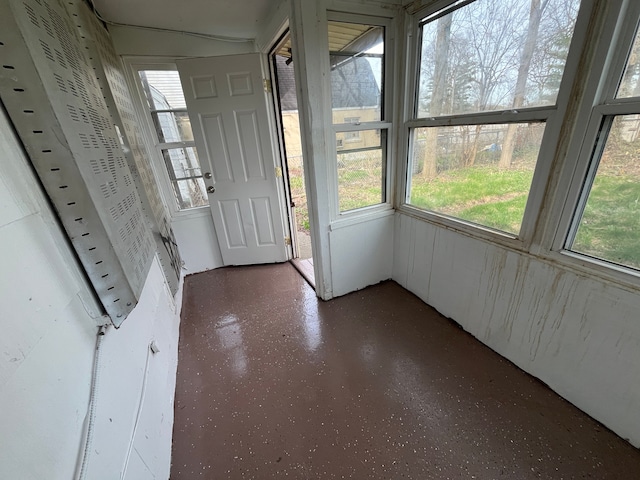 view of unfurnished sunroom