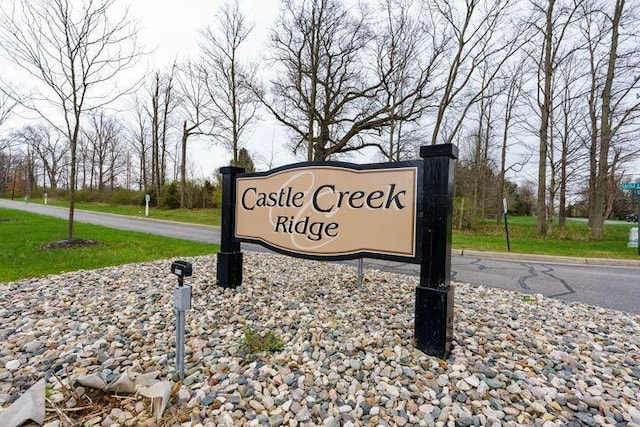 view of community sign