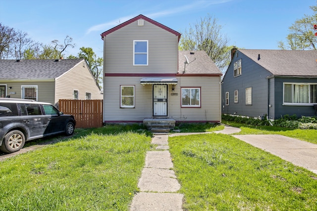 view of front of house with a front lawn