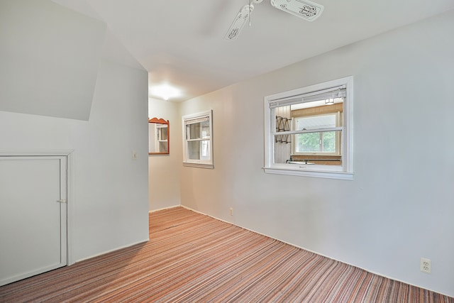 spare room featuring light hardwood / wood-style floors