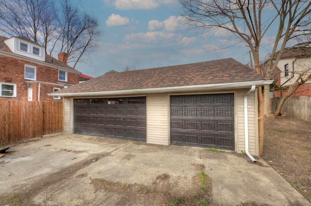 view of garage