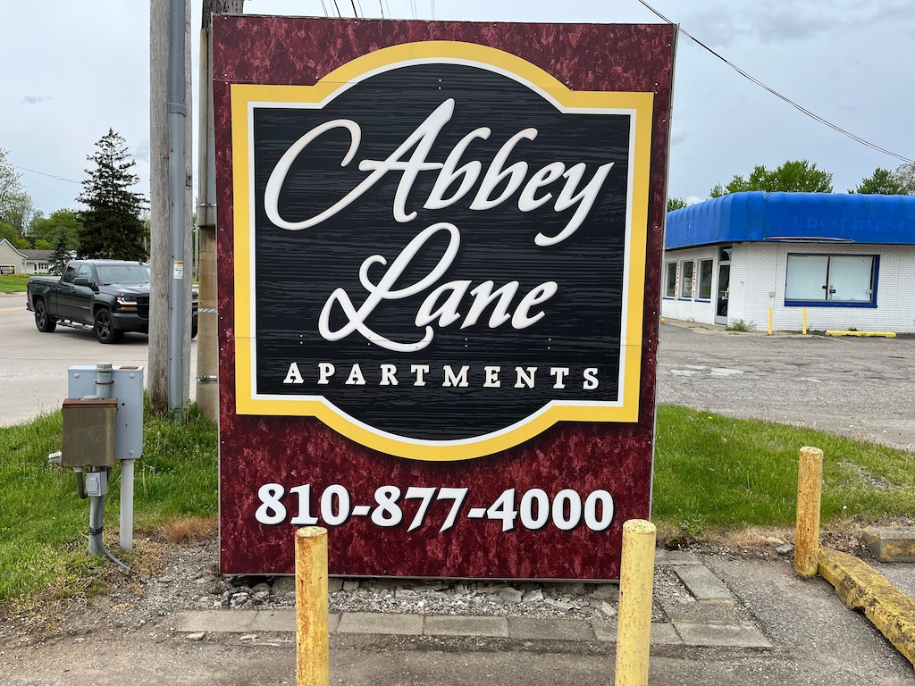 view of community sign