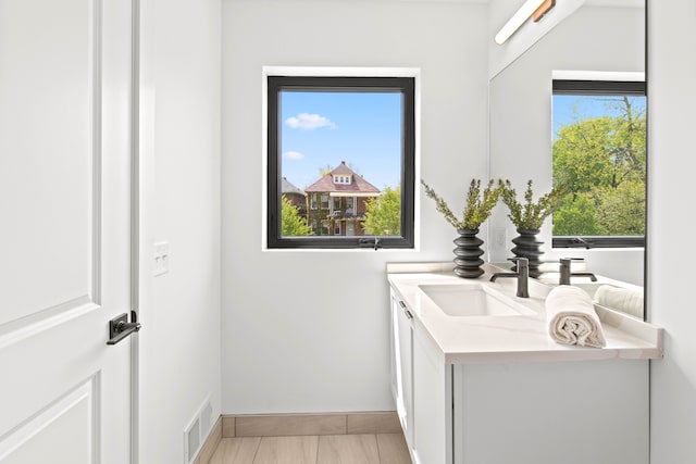 bathroom featuring vanity and a wealth of natural light