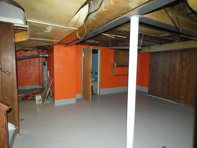 basement with gas water heater