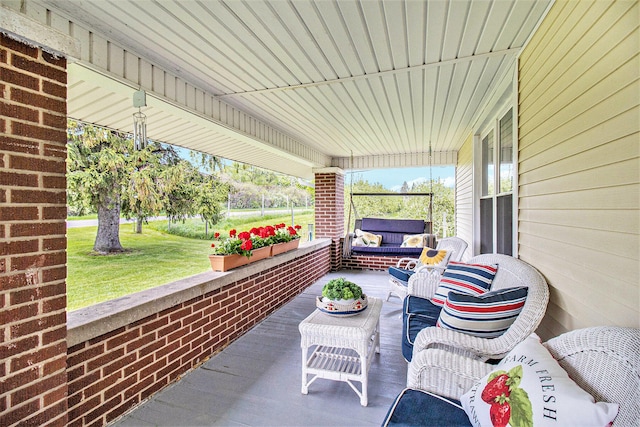 view of patio with a porch