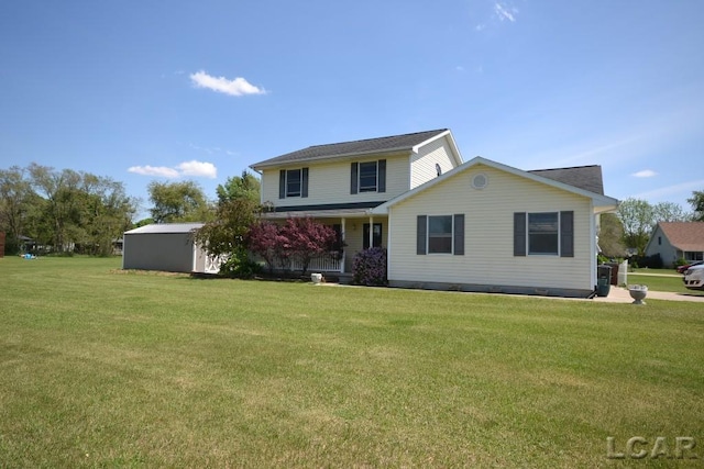 view of front property with a front lawn