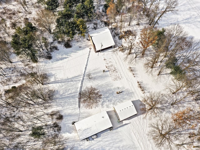 view of snowy aerial view