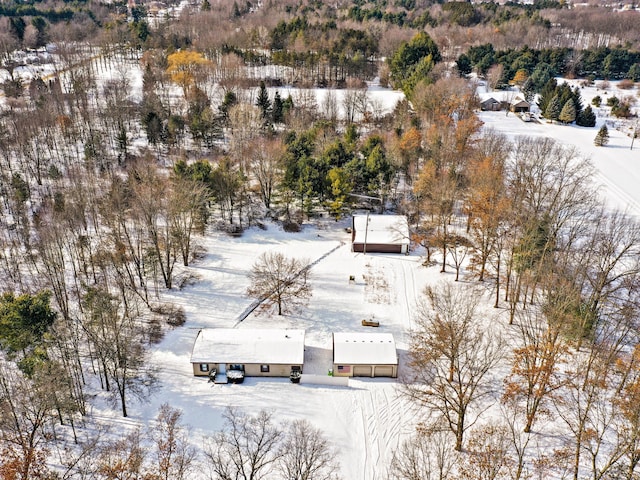 view of snowy aerial view