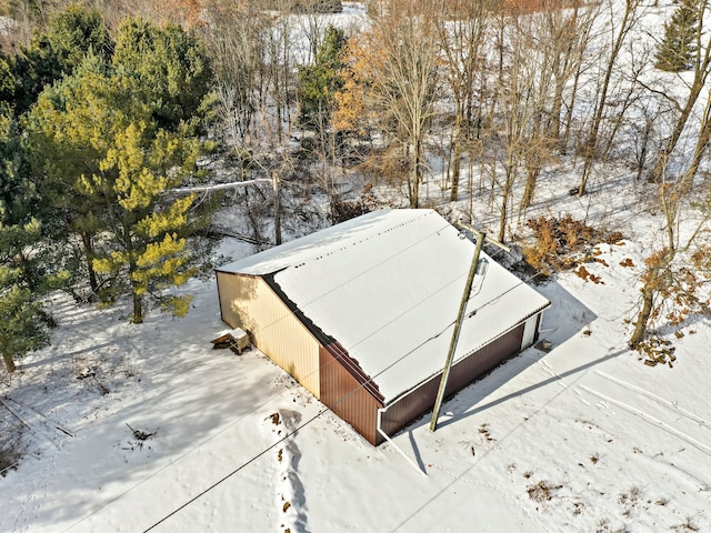 view of snowy aerial view