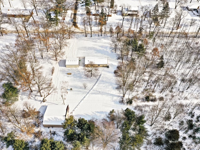 view of snowy aerial view