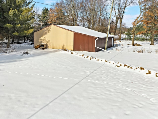 view of snow covered structure