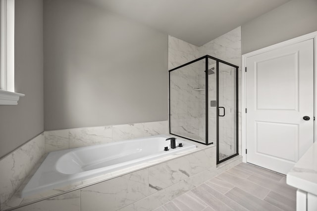35873 Glenville Dr, New Baltimore, MI 48047 - bathroom with a garden tub and a marble finish shower