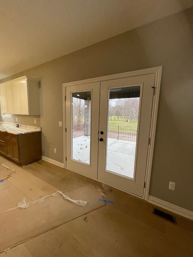 doorway featuring french doors