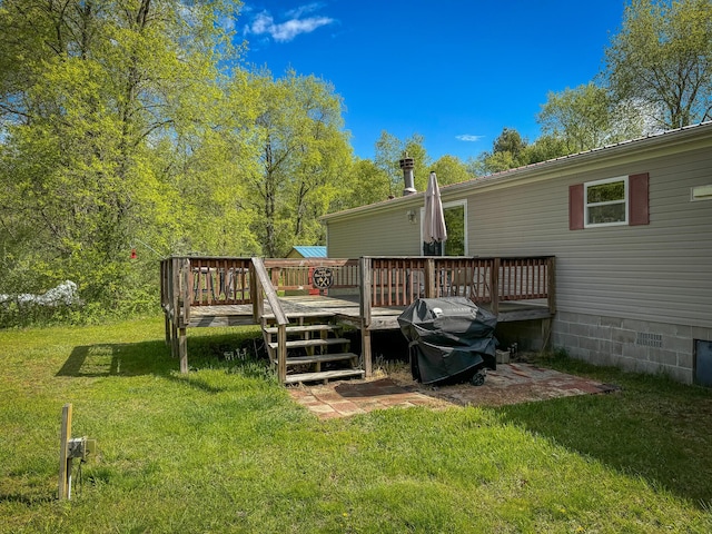 2314 Revolt Rd, Manistee, MI 49660 - view of grassy yard featuring a deck