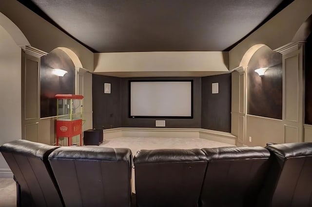 cinema room featuring decorative columns