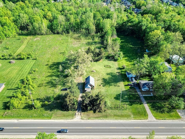 aerial view featuring a rural view