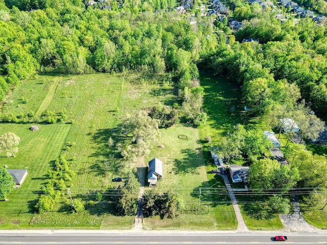 drone / aerial view with a rural view