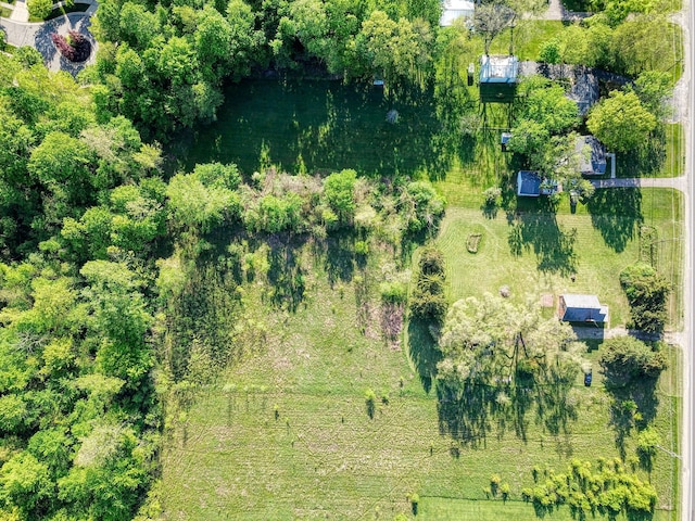 birds eye view of property featuring a rural view