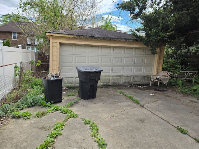 view of garage