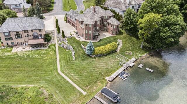 75 Chateaux Du Lac, Fenton, MI 48430 - aerial view of property and surrounding area with a large body of water