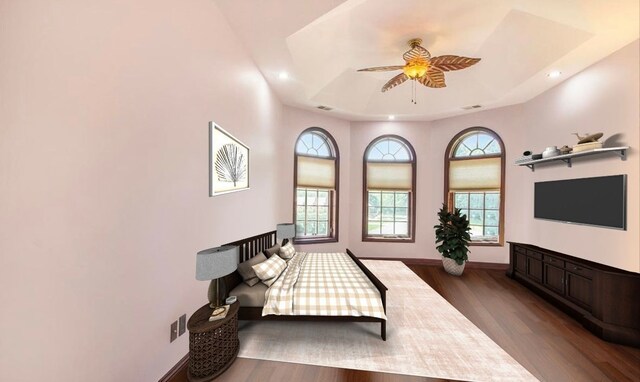 75 Chateaux Du Lac, Fenton, MI 48430 - bedroom with wood finished floors, baseboards, recessed lighting, and a ceiling fan