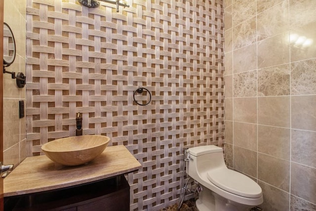 bathroom with vanity and toilet