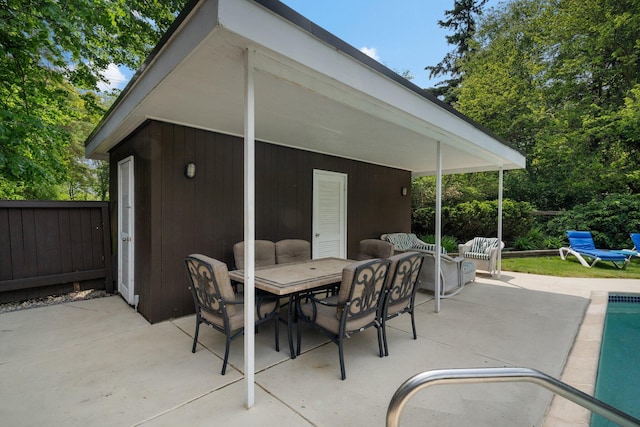 view of patio / terrace featuring an outdoor hangout area