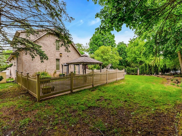 view of yard featuring a gazebo