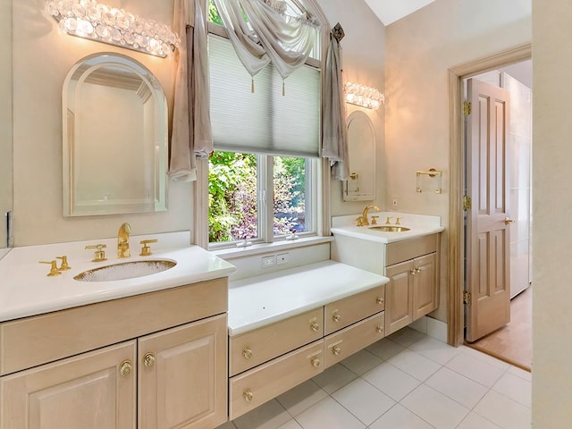 bathroom featuring vanity and tile patterned floors