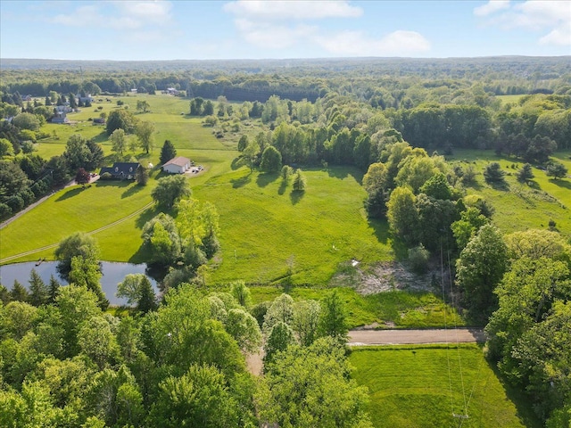 drone / aerial view featuring a rural view