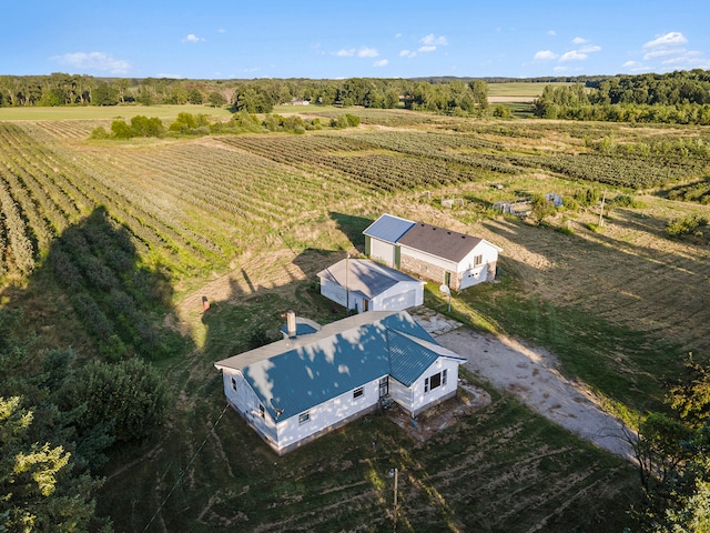 drone / aerial view featuring a rural view