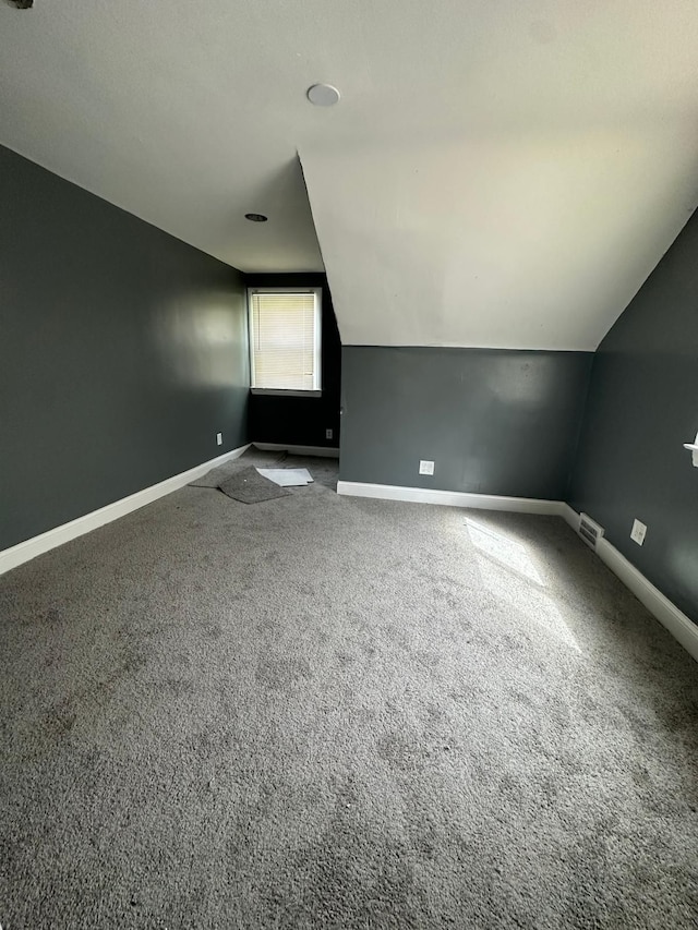 bonus room featuring carpet and vaulted ceiling