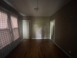 hall featuring dark hardwood / wood-style floors