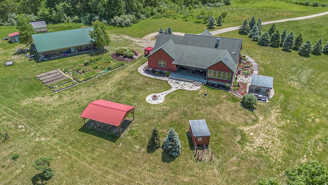 aerial view with a rural view